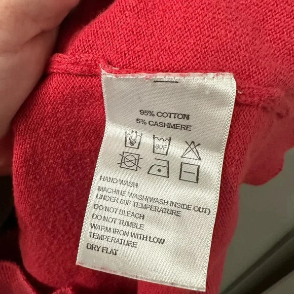 State Traditions Georgia Red Pullover Sweater Cotton Cashmere Size Small - Picture 5 of 5